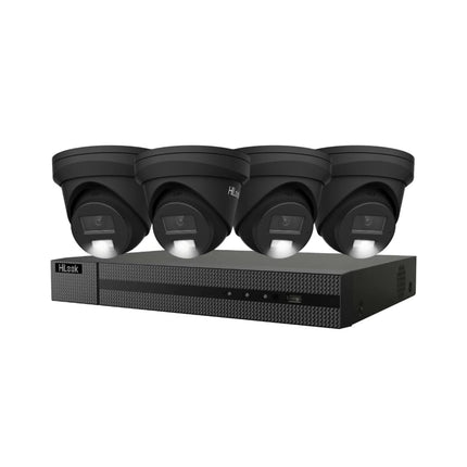 Shop HiLook CCTV Kit: 4 x 6MP Black Hybrid Security Cameras with 8-Channel NVR recorder