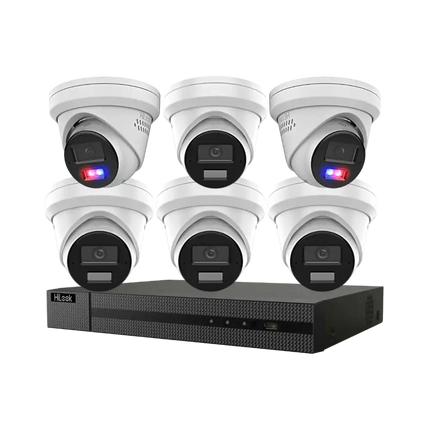 HiLook 6MP CCTV Kit: 2 x All-in-One Cameras & 4 x Standard Cameras with 8-Channel AI NVR