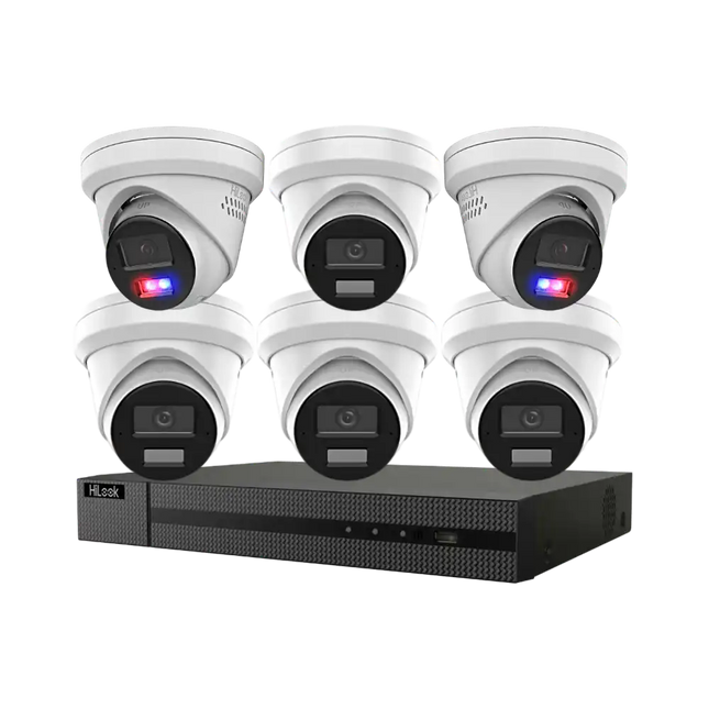 HiLook 6MP CCTV Kit: 2 x All-in-One Cameras & 4 x Standard Cameras with 8-Channel AI NVR