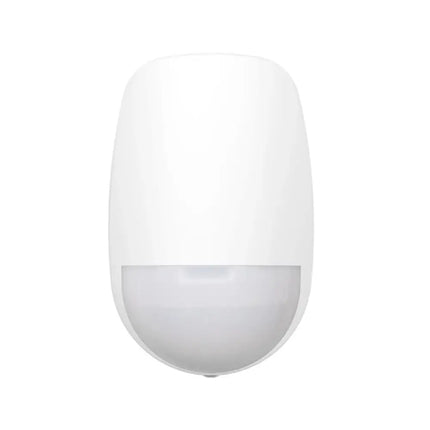 HiLook white indoor hardwired security sensor utilizing combined passive infrared (PIR) and 24GHz microwave dual-technology detection with a 12m range and 30kg pet immunity to eliminate false alarms.  