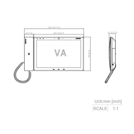 Wall‑mounted installation of Hikvision DS‑KM9503 in office environment