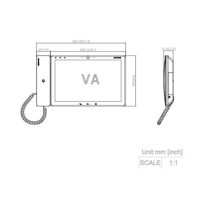 Wall‑mounted installation of Hikvision DS‑KM9503 in office environment