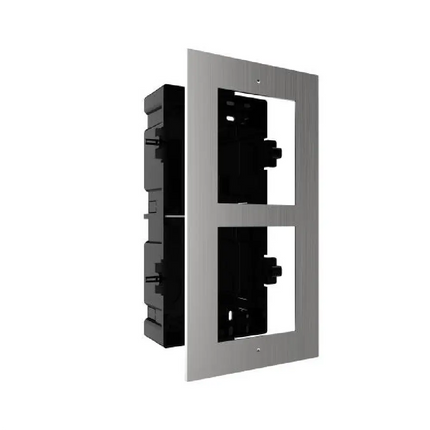 Hikvision DS-KD-ACF2-S durable outdoor weatherproof flush mounting frame for 2 modular intercom units.