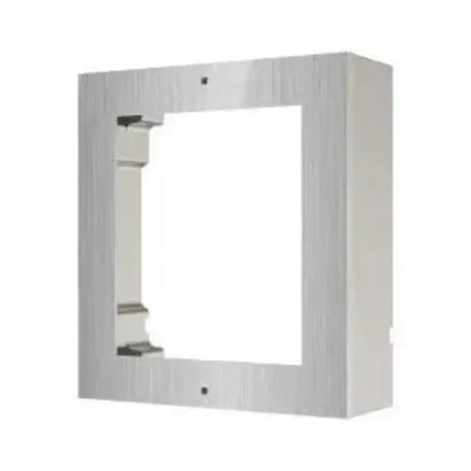 Hikvision DS-KD-ACW1-S single-module stainless steel surface mounting box for modular door intercom systems.