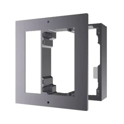 Hikvision DS-KD-ACW1 Gen2 single-module surface mount installation kit for modular intercom door stations, featuring an aviation aluminum frame.