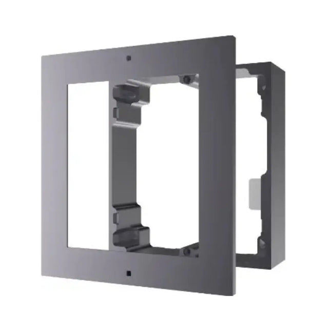 Hikvision DS-KD-ACW1 Gen2 single-module surface mount installation kit for modular intercom door stations, featuring an aviation aluminum frame.