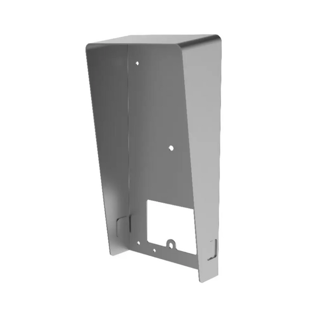 Front view of the graphite-colored Hikvision DS-KABV8113-RS galvanized steel protective canopy for intercom modules.