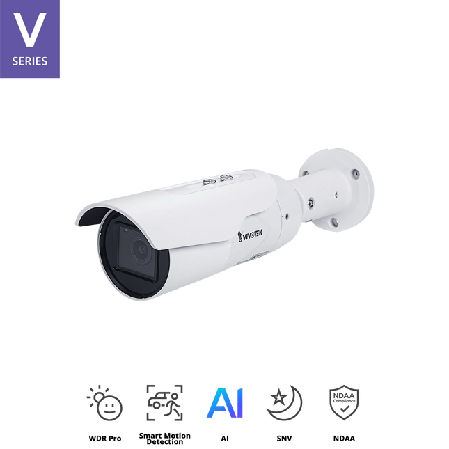 VIVOTEK 5MP Fixed Bullet Camera IB9389-EHT-v2, H.265, 2MP 60fps, 2.8 ~ 10mm, 30M IR, WDR Pro, SNV