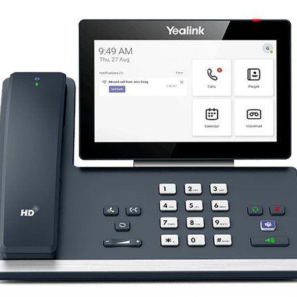 Yealink MP58 Microsoft Teams Android 9.0 Phone, 7' Colour Touch Screen, HD Audio, Dual Gig Ports, Built in Bluetooth and WiFi, Wireless Handset