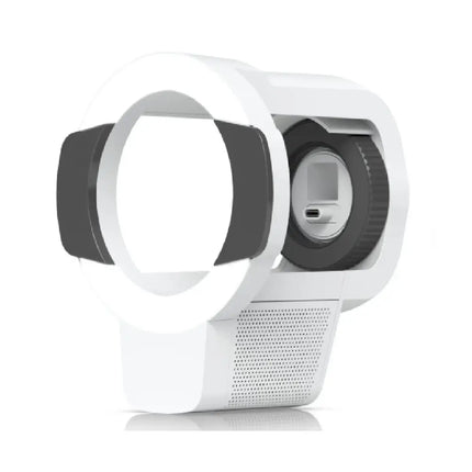 Ubiquiti Pro Bullet Enhancer front angle view showing integrated floodlight and radar layout.