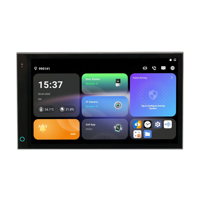 Dahua DHI-SCP3022A-B 7-inch Android 14 2-wire IP smart control panel, front view