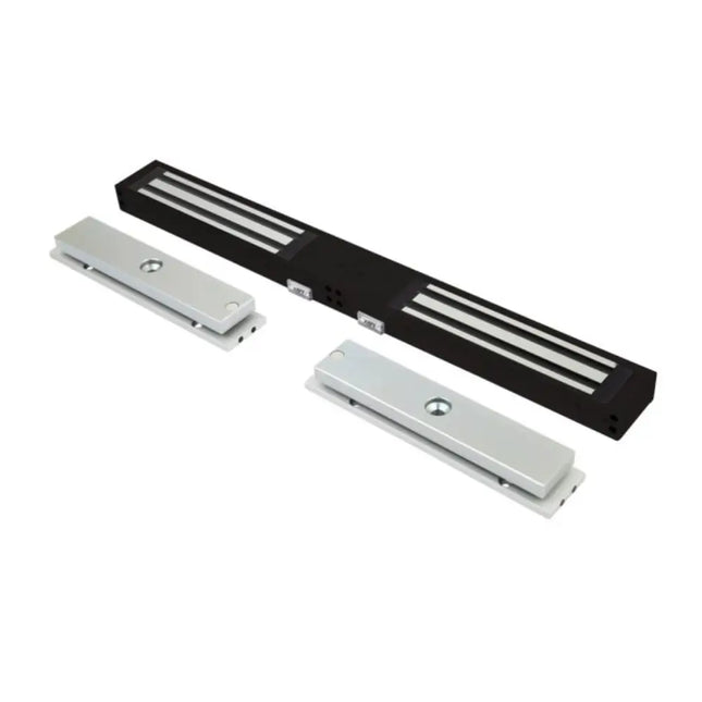 LOX EM3500DBLK Double Monitored Slimline Magnetic Lock in Black Anodised Finish - 280kg Holding Force.