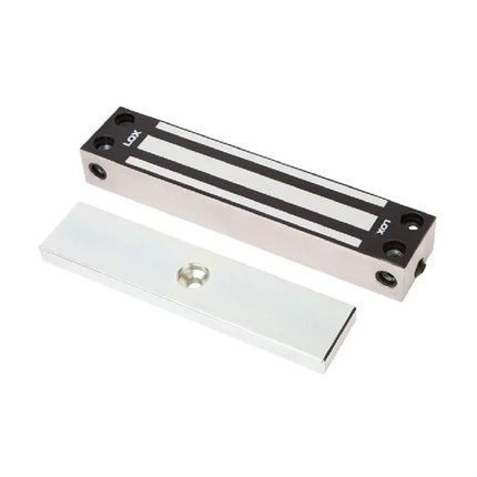 LOX EM4700 380kg monitored electromagnetic gate lock in stainless steel housing.