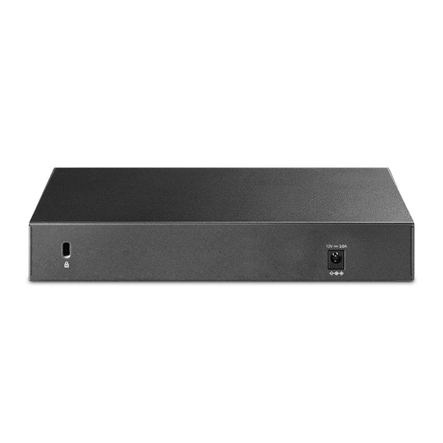 Rear view of the 5x 10-Gigabit RJ45 ports on the TP-Link TL-SX105 network switch.