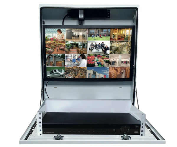 Outdoor Security Cabinet with DVR/NVR Shelf, PA-WMCAB-W, 2U, 24-inch L ...