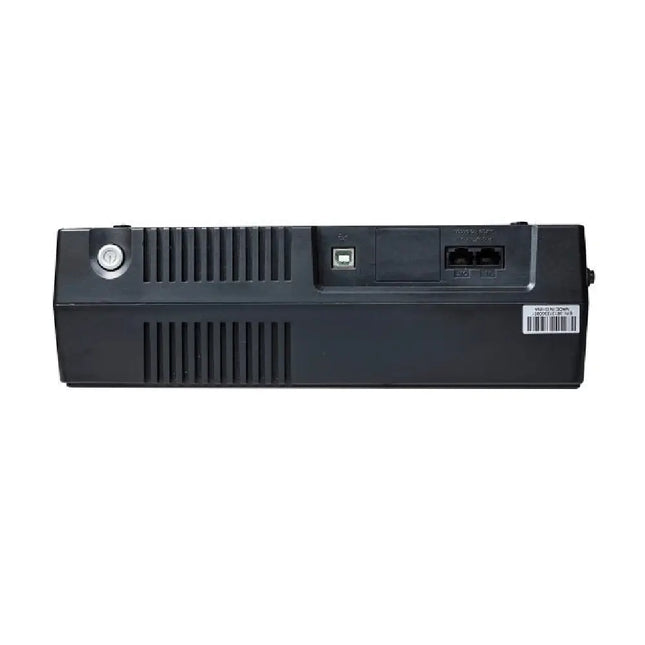 PowerShield SafeGuard 750VA line-interactive UPS demonstrating its flat, wall-mountable profile designed for small office data closets.