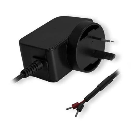 Teltonika PR3PRAU6 9W 2-pin Australian power supply adapter with bare cord end terminals and Type I wall plug for industrial switches and gateways.