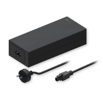 Teltonika PR3PWAU3 62W Australian power supply plug with 4-pin 3mm pitch connector delivering 48V DC 1.3A for industrial PoE switches.