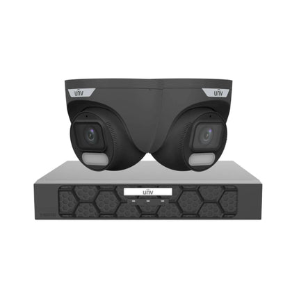 Shop Uniview UNV 6MP OwlView Black CCTV Kit with 2 x Black Cameras & 4 Channel NVR Recorder