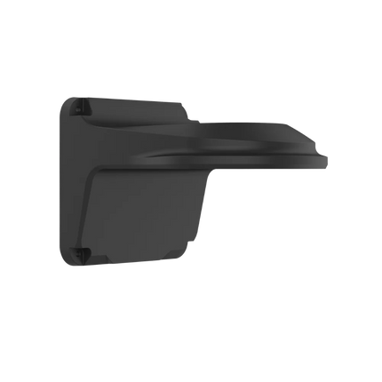 Uniview TR-WM03-D-IN Black aluminum wall-mount bracket attached to a wall, ready for camera installation.