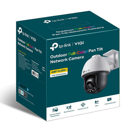 TP-Link VIGI 4MP C540(4mm) Outdoor Full-Colour Pan Tilt Network Camera, 4mm Lens, Smart Detection, 2YW (LD)