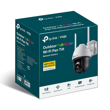 TP-Link VIGI 4MP C540-W(4mm) Outdoor Full-Colour Wi-Fi Pan Tilt Network Camera, 4mm Lens, Smart Detection,2YW (LD)