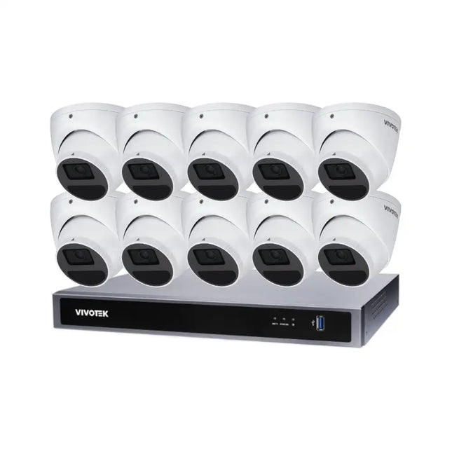 Shop VIVOTEK 5MP CCTV Kit with 10× IT9380-HV-V2 + ND9426P 16 Channel AI NVR