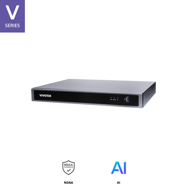 VIVOTEK 16 Channel AI NVR Without HDD ND9426P, H.265 Embedded PoE, 4K. Deep Search