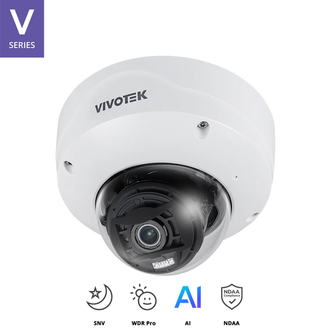 VIVOTEK 5MP Motorised Dome Camera FD9187-HT-V3, 5MP@30 fps, 2 focal length variants (2.7 ~ 13.5mm), H.265, 50M IR, IP54