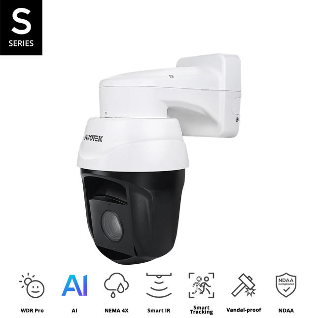 VIVOTEK 8MP PTZ Camera SD9394-EHL, 30fps, 32x Optical Zoom, 250M Smart IR, IP66, NEMA 4X