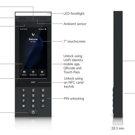 Ubiquiti UniFi Access G3 Intercom UA-G3-Intercom 7 inch touchscreen video door entry terminal