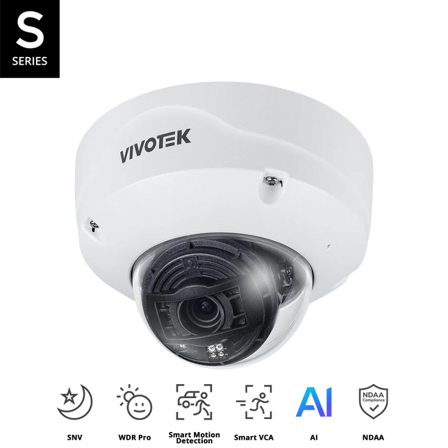 VIVOTEK FD9391-EHTV-V2, 8MP Motorised Dome Camera, 4K 30fps, H.265, 50M IR, Smart IR III, SNV, WDR Pro, Attribute Search, -50°C ~ 60°C