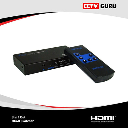 3 in 1 Out HDMI Switcher - CCTV Guru