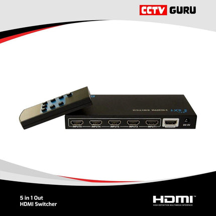 5 in 1 Out HDMI Switcher - CCTV Guru