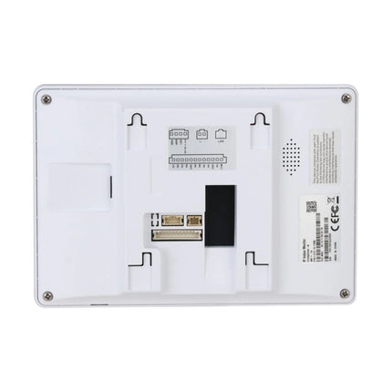 Side angle profile of the wall-mounted Dahua white 2-wire smart intercom panel, highlighting its modern slim casing profile and neat surface-mount bracket installation.