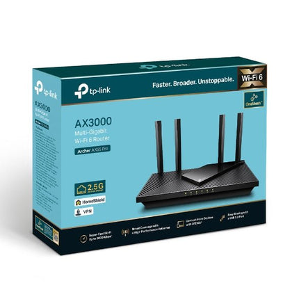 TP - Link AX3000 Multi - Gigabit Wi - Fi 6 Router with 2.5G Port - ARCHER AX55 PRO - CCTV Guru