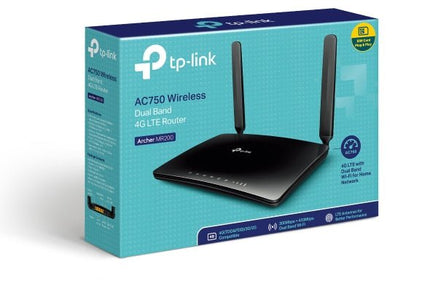 TP - Link Archer MR200 AC750 Wireless Dual Band 4G LTE Router 300Mbps@2.4Ghz,, 433Mbps@5Ghz, 4G SIM Slot, WPS Button, 2 Antennas - CCTV Guru