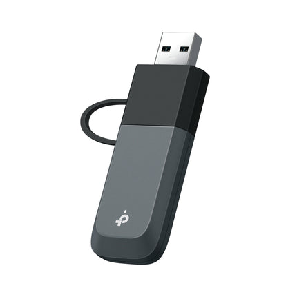 TP-Link Archer TBE400U high-speed Tri-Band Wi-Fi 7 mini wireless USB adapter for desktop and laptop PCs.