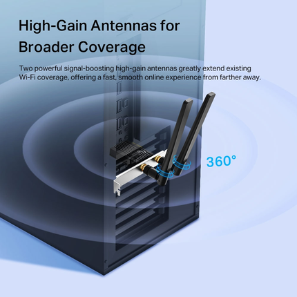 Archer TX55E TP-Link AX3000 wireless PCIe adapter for low-latency desktop connectivity.