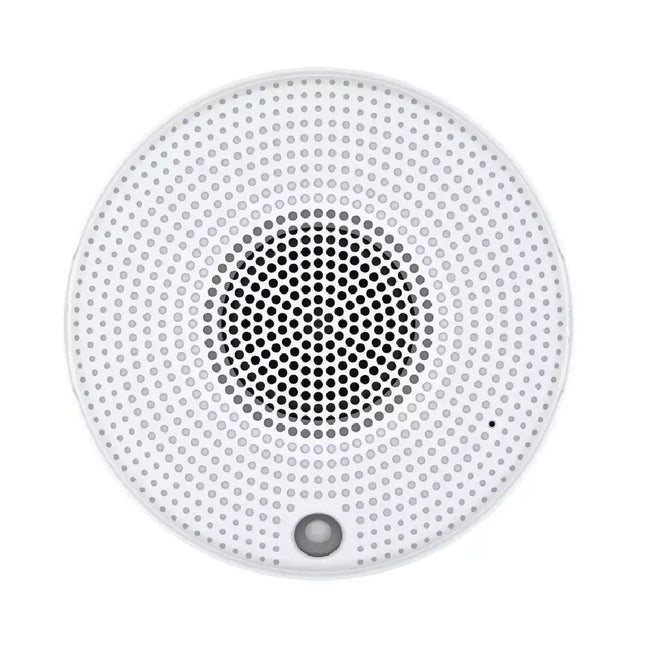 AXIS C1410 Mk II Network Speaker front view featuring clean white compact design and integrated PIR motion sensor.