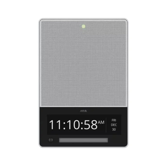 AXIS C1710 Network Audio Ceiling Speaker cleanly flush-mounted into a commercial ceiling panel.