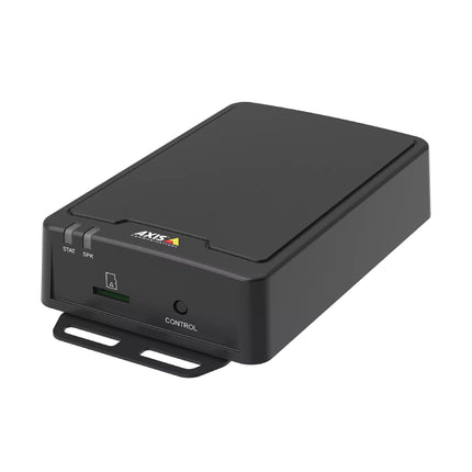 AXIS C8210 PoE+ 15W network audio amplifier in white compact casing.