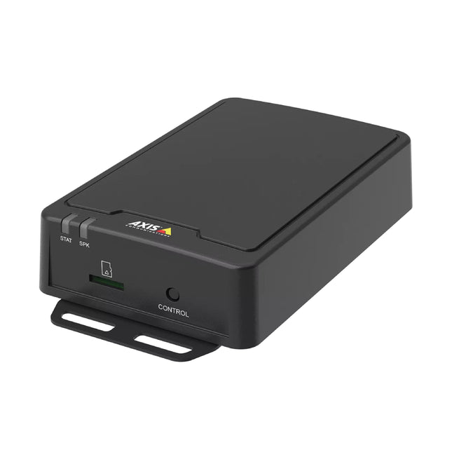 AXIS C8210 PoE+ 15W network audio amplifier in white compact casing.