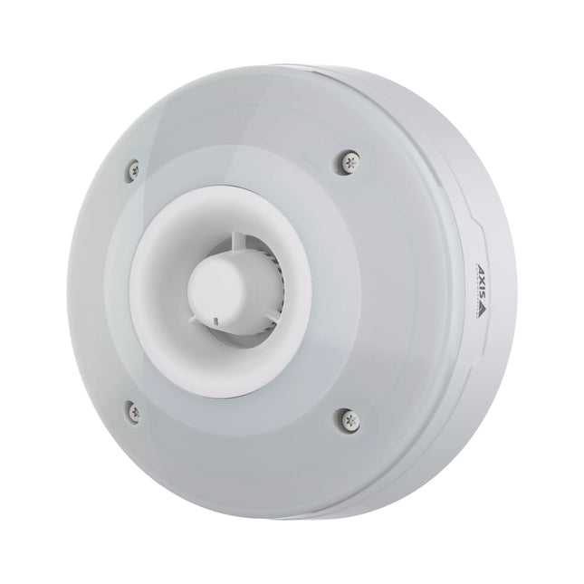 AXIS D4100-VE Mk II outdoor network strobe siren in white housing with clear optic strobe dome.