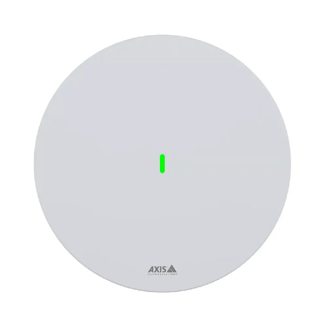 Front view of the AXIS D6210 Air Quality Sensor featuring its sleek, low-profile white indoor chassis.