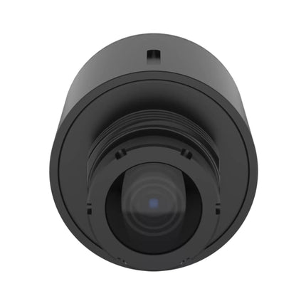 Front view of the AXIS F2107-RE 5MP modular sensor unit with 110° wide-angle lens in a rugged aluminium cylinder housing