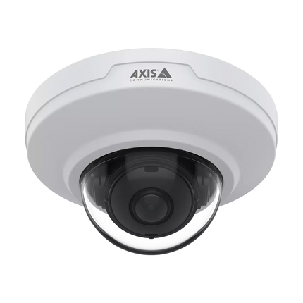 AXIS M3086-V (02374-001) 4MP indoor mini dome camera with a compact, discreet white casing and 130-degree wide-angle lens.