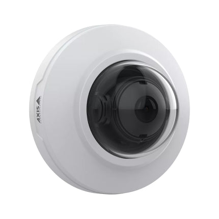 Rear base of the AXIS M3088-V mini dome camera displaying the shielded RJ45 Ethernet PoE port and onboard microSD card slot for edge recording