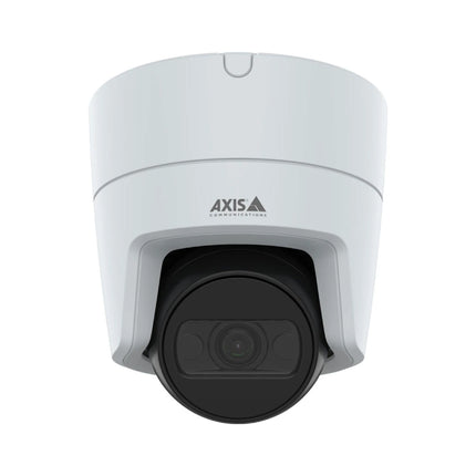 AXIS M3116-LVE 4MP outdoor-ready flat-faced mini dome IP network security camera in white.