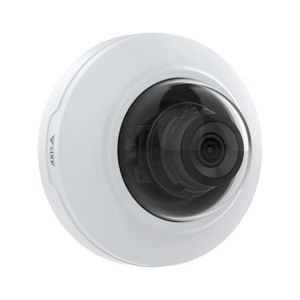 AXIS M4215-V 2MP varifocal dome camera mounted flush on an office ceiling for discreet indoor security monitoring